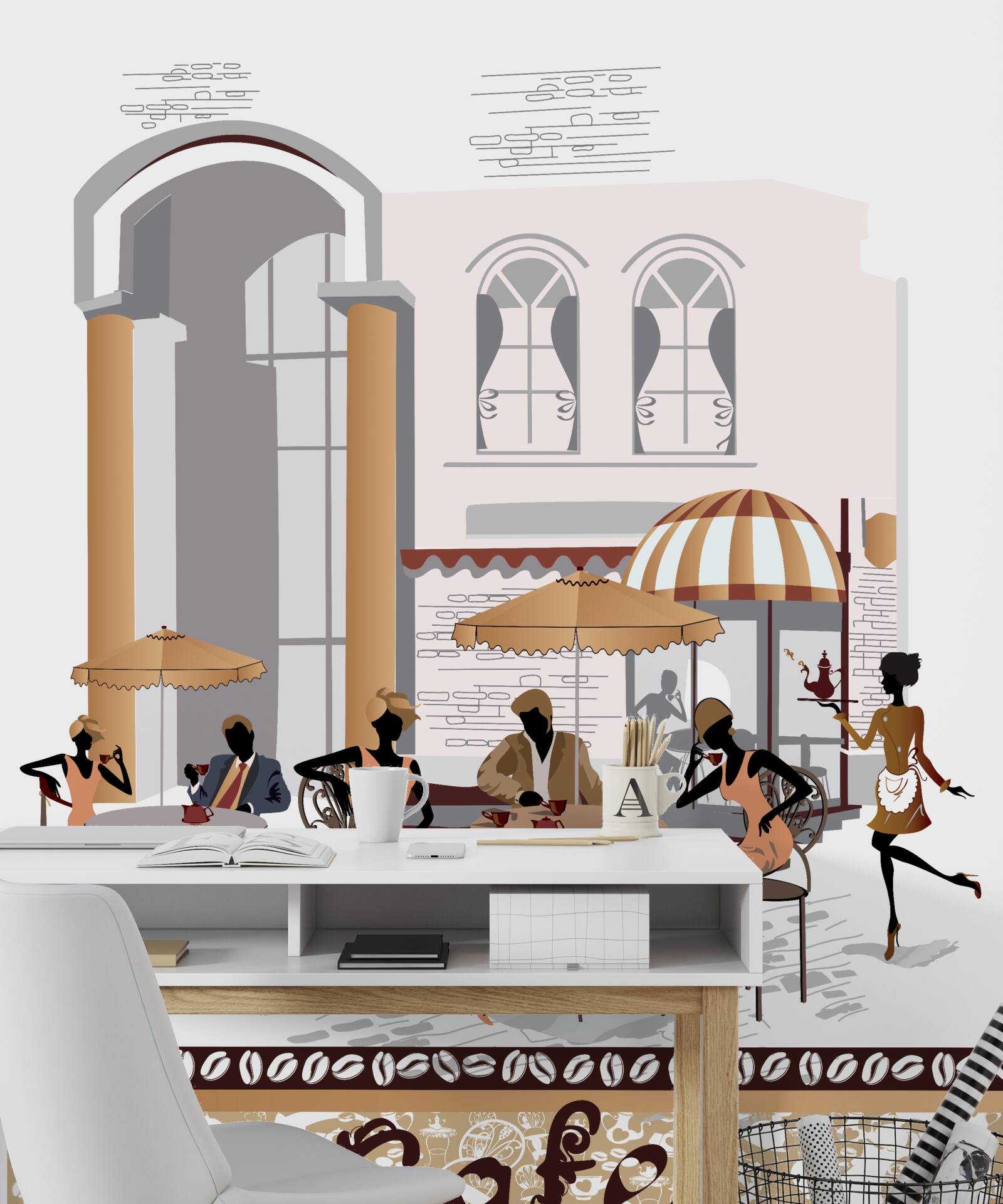 Fototapeta obraz kawiarni z gośćmi