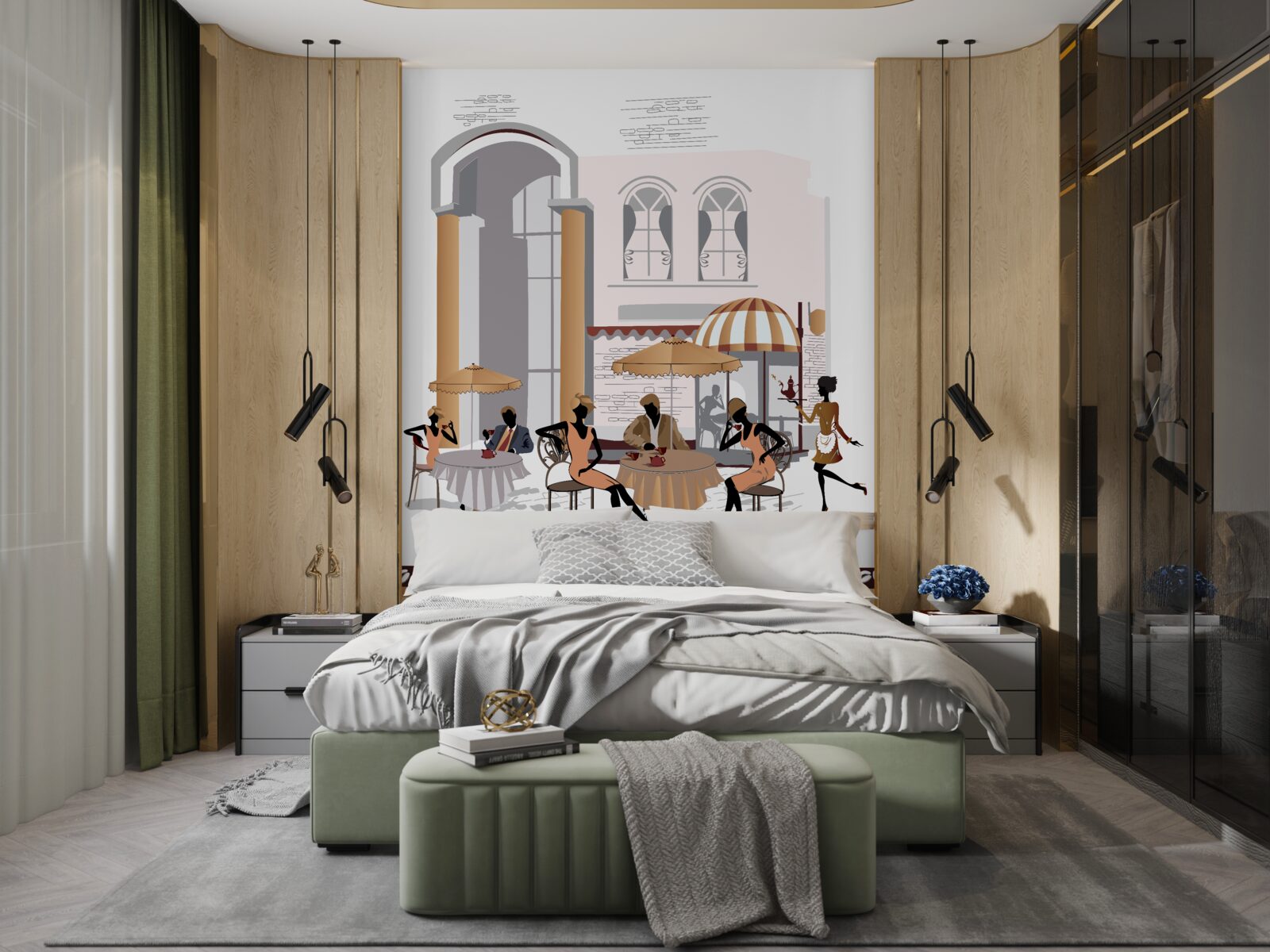 Fototapeta obraz kawiarni z gośćmi