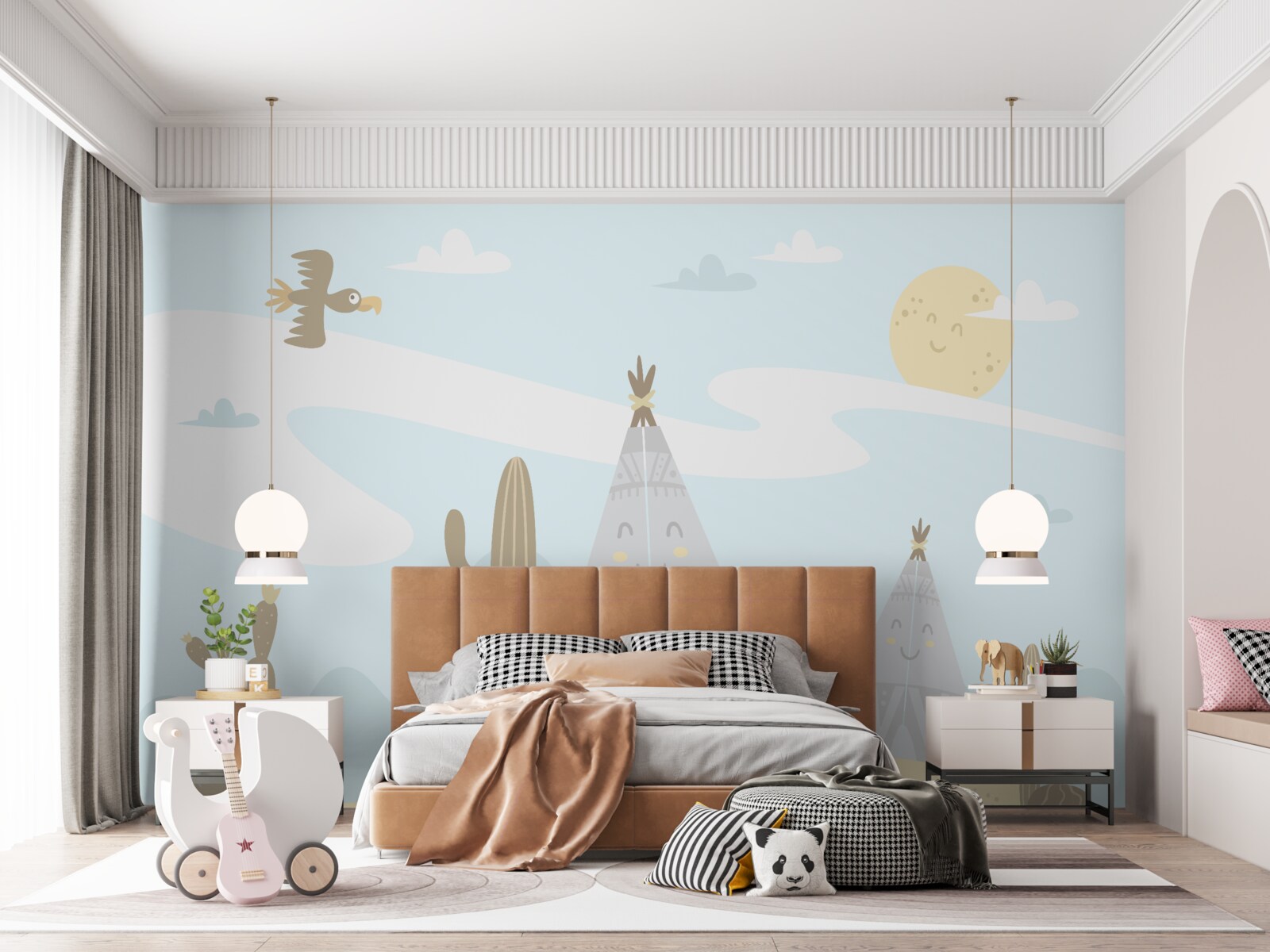 Fototapeta suchy obszar z kolczastymi roślinami