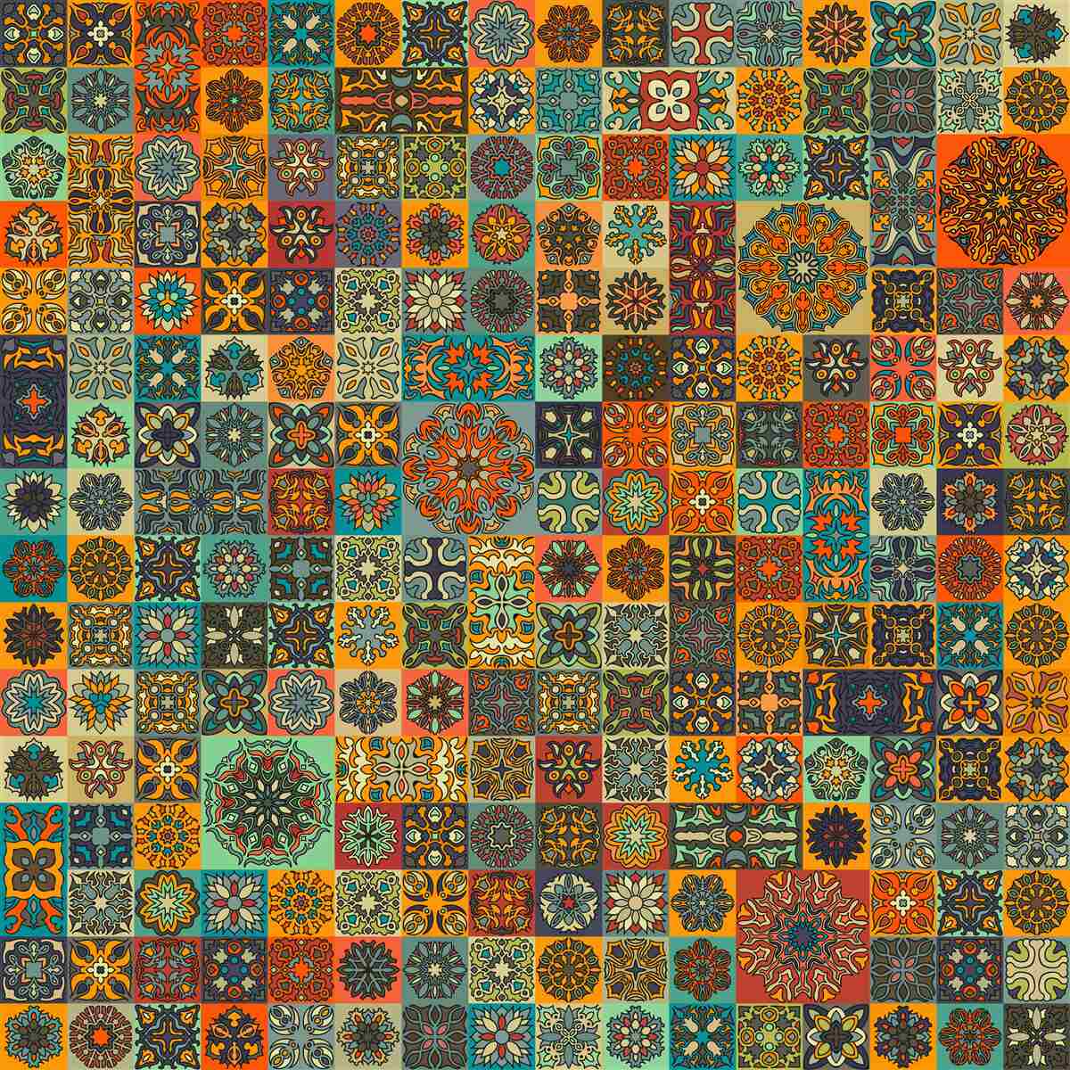 Fototapeta kwadratowe wzory etniczne