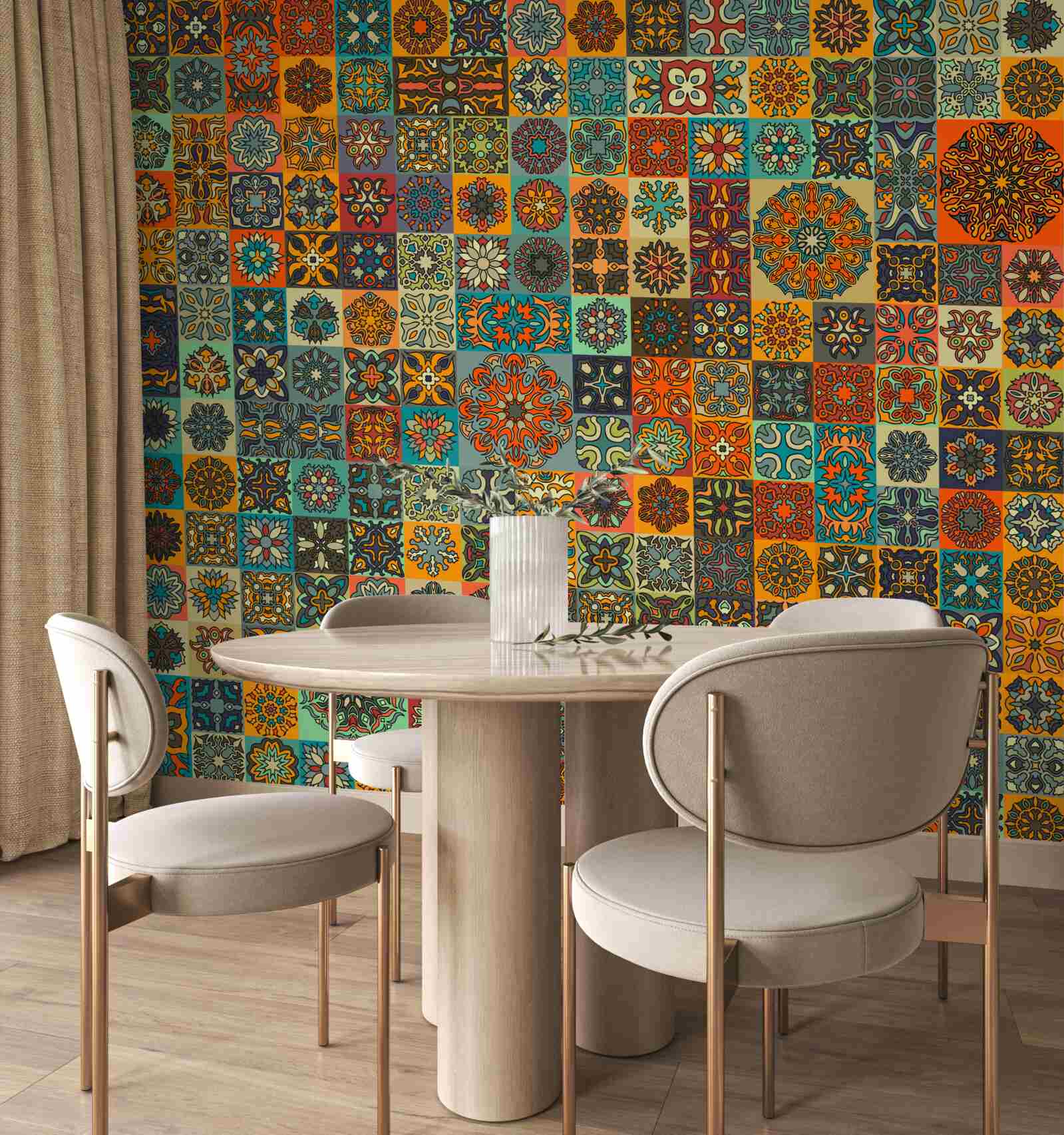 Fototapeta kwadratowe wzory etniczne