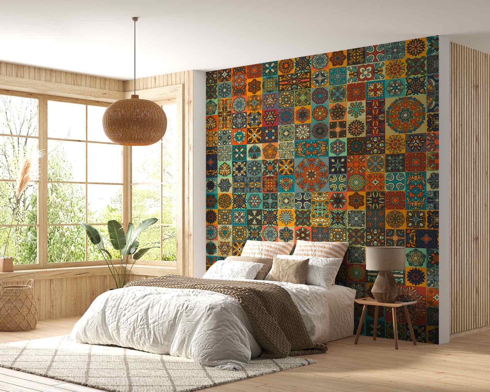 Fototapeta kwadratowe wzory etniczne