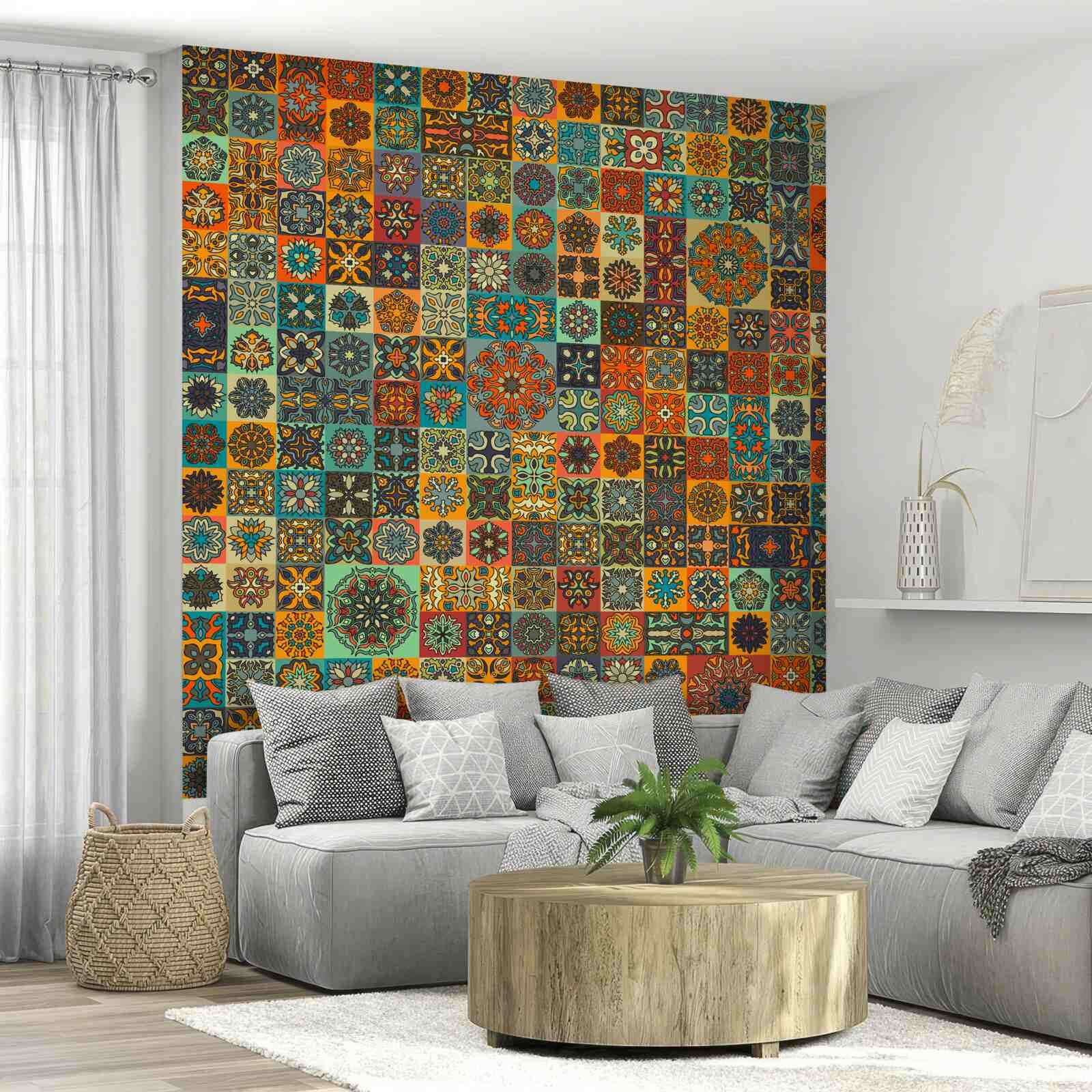 Fototapeta kwadratowe wzory etniczne