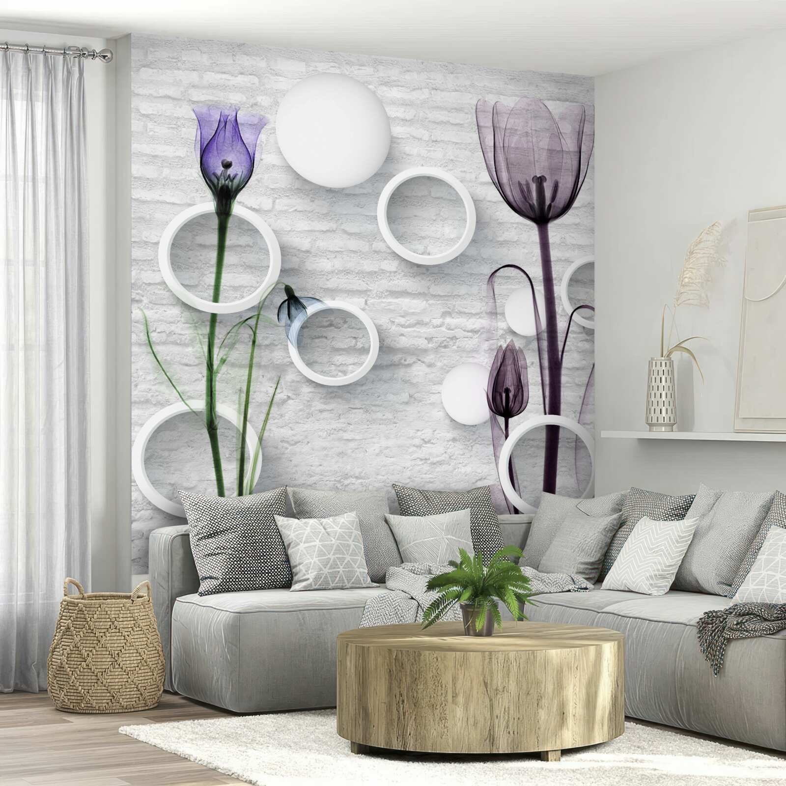 Fototapeta wyrafinowane pąki na gałęziach i kręgach o ścisłych kształtach