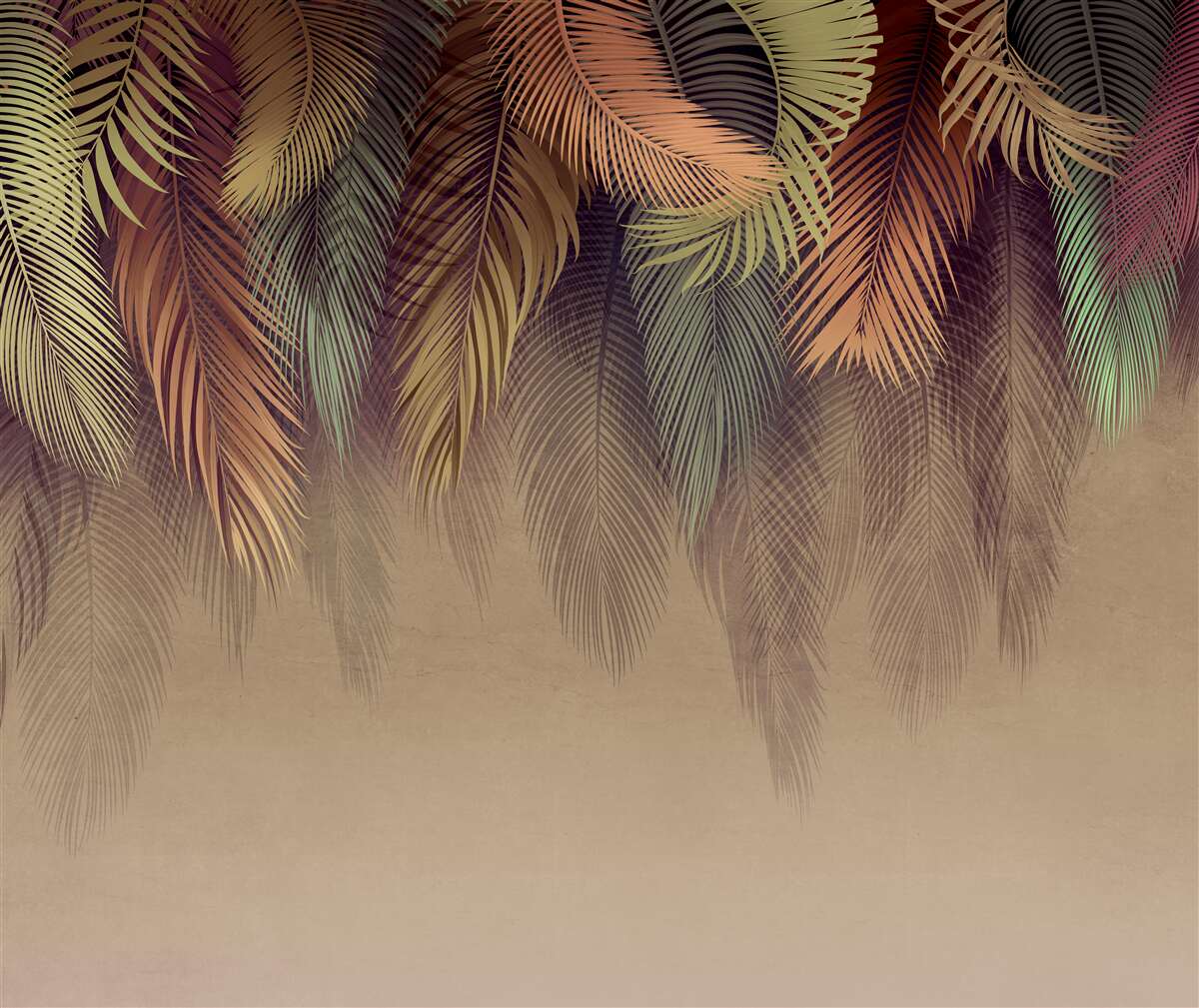 Fototapeta liście paproci jesienią