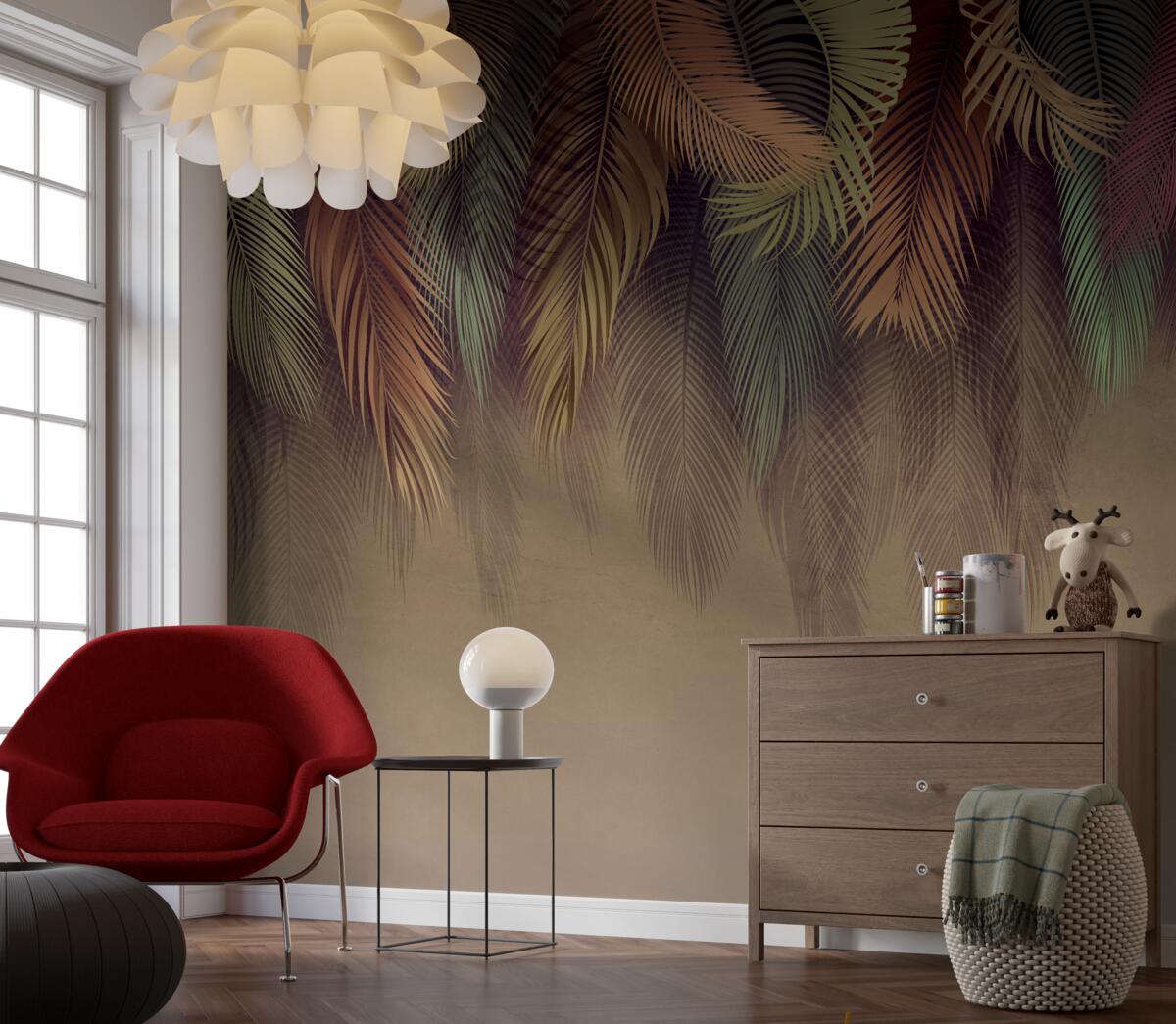 Fototapeta liście paproci jesienią