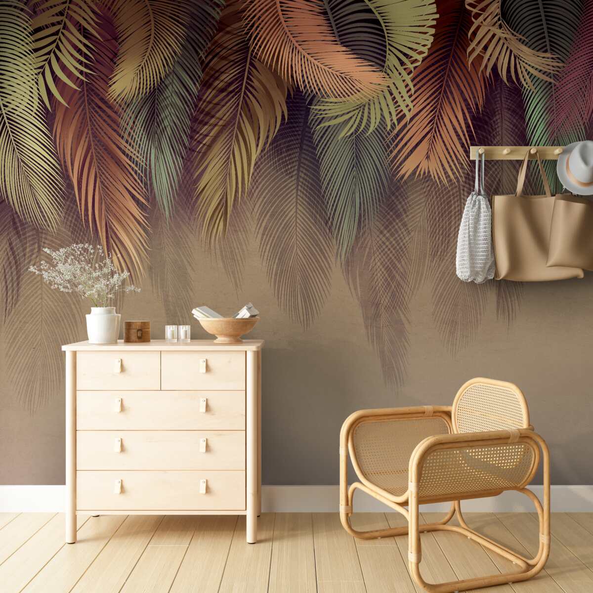 Fototapeta liście paproci jesienią