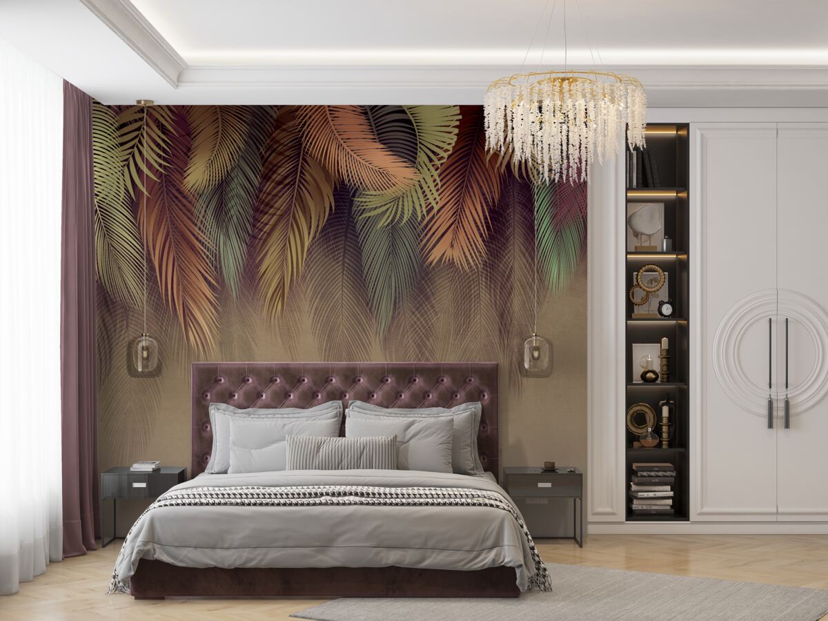 Fototapeta liście paproci jesienią