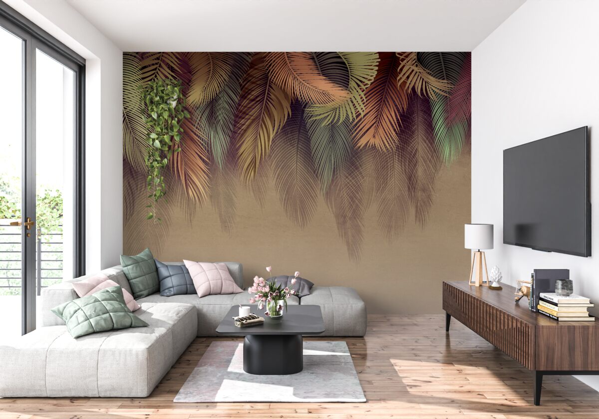 Fototapeta liście paproci jesienią