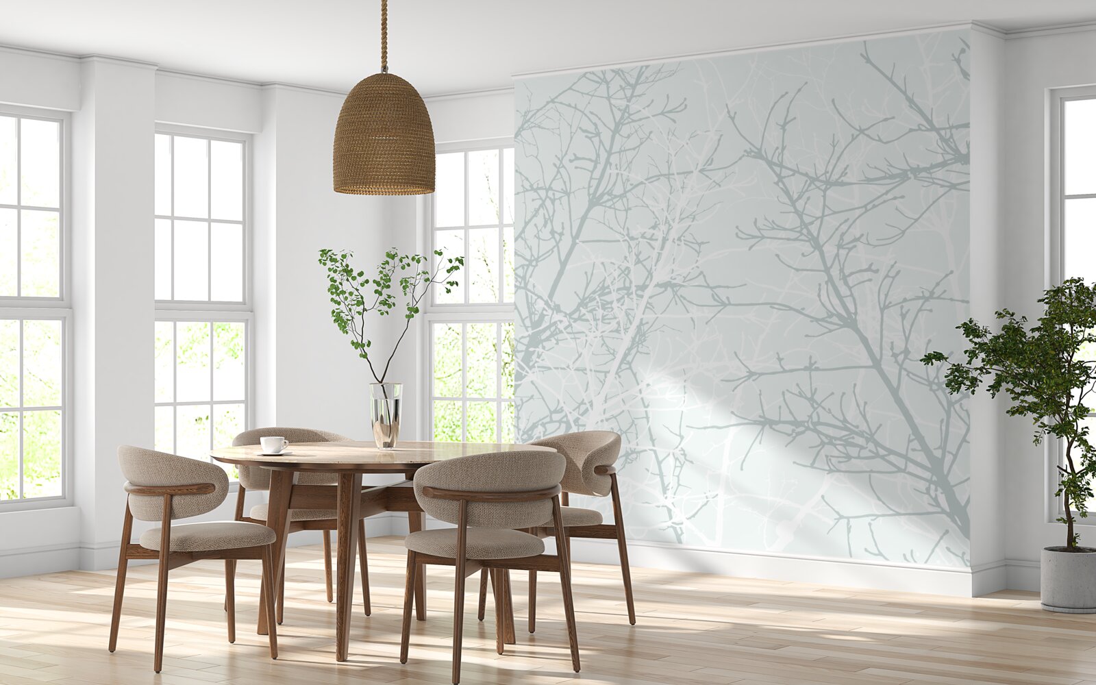 Fototapeta cienkie gałęzie drzew jesienią