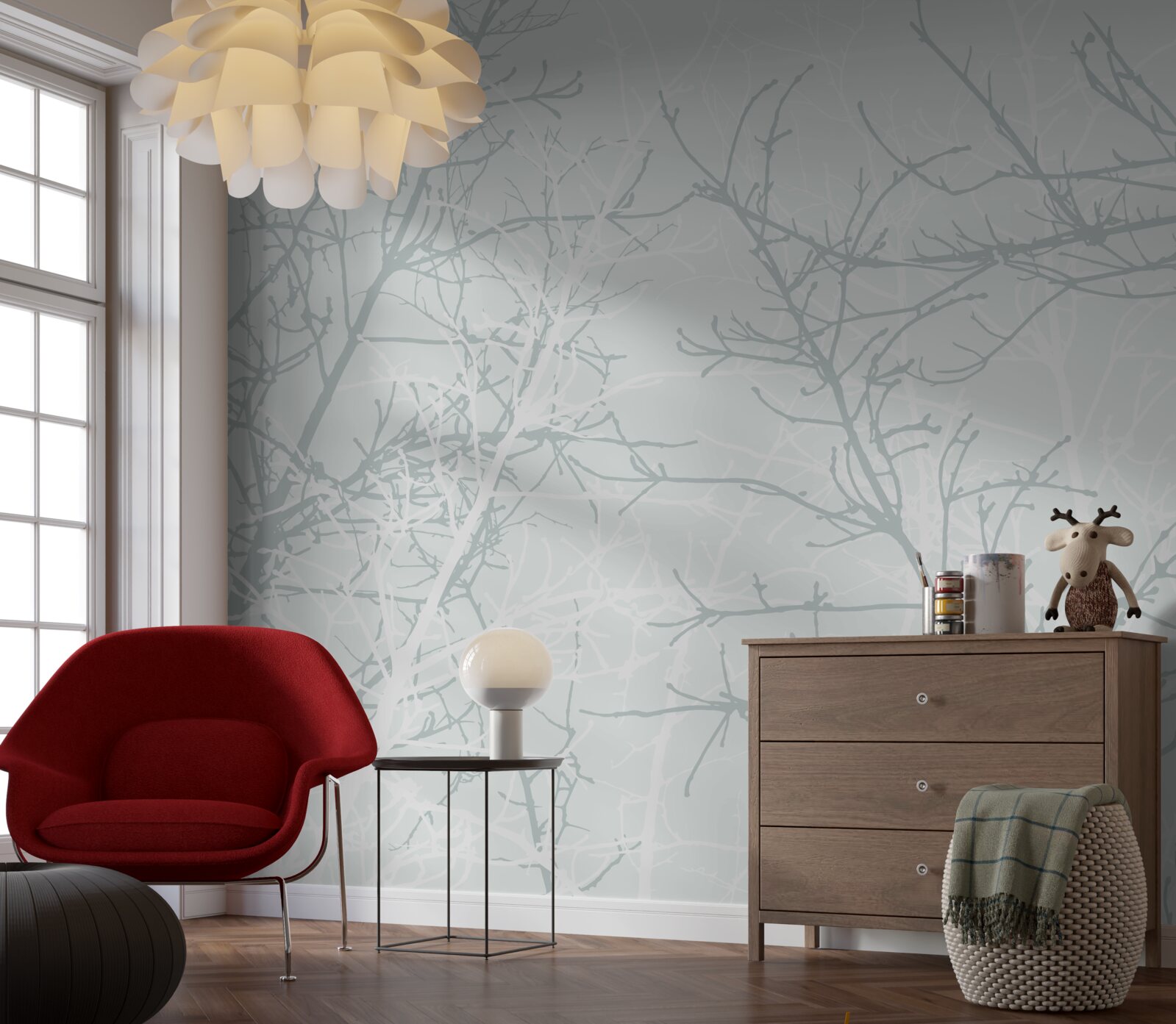 Fototapeta cienkie gałęzie drzew jesienią