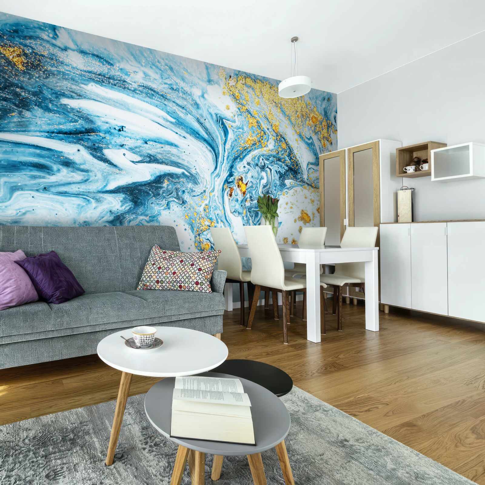 Fototapeta zimne, błotniste wody ze śniegiem