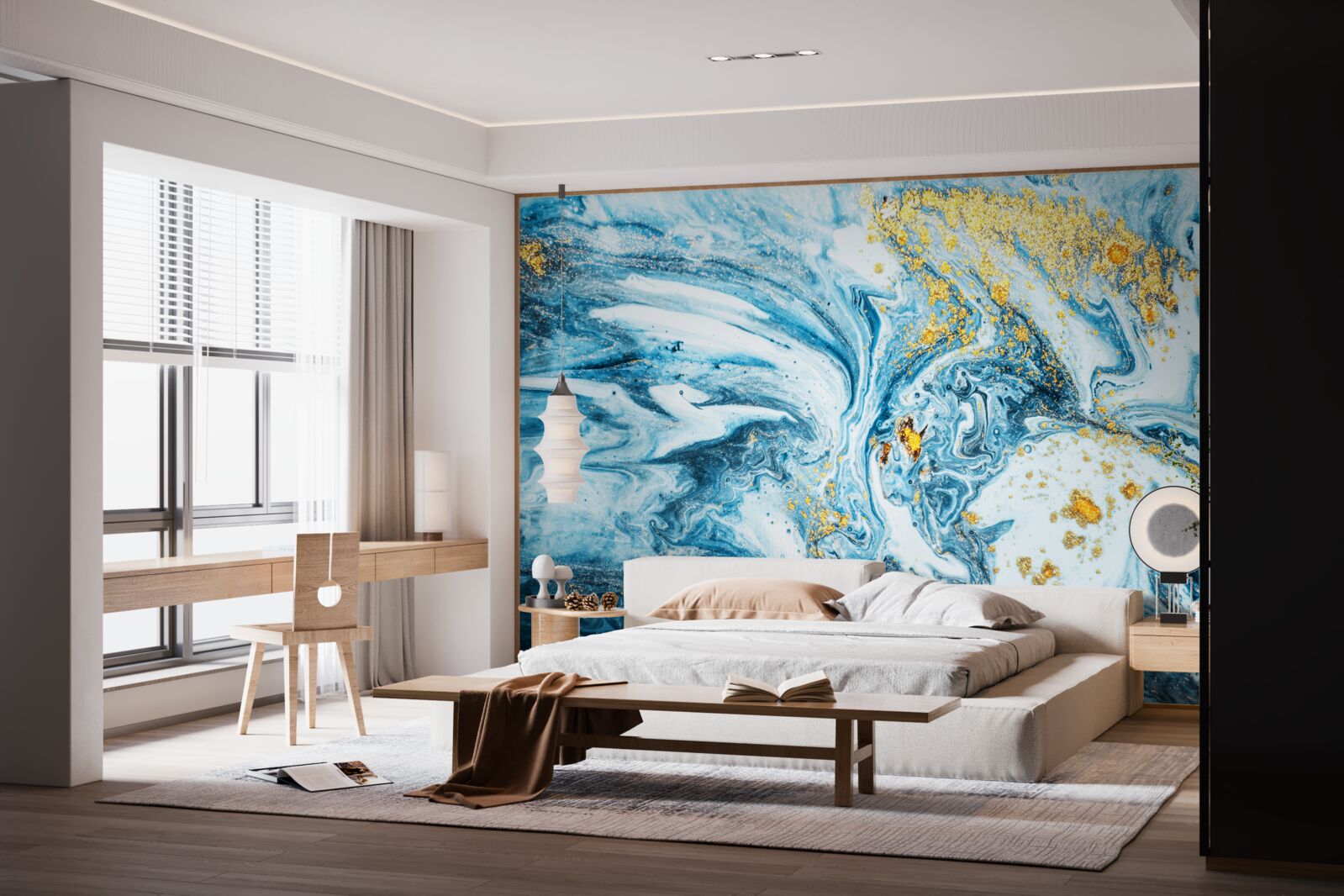 Fototapeta zimne, błotniste wody ze śniegiem