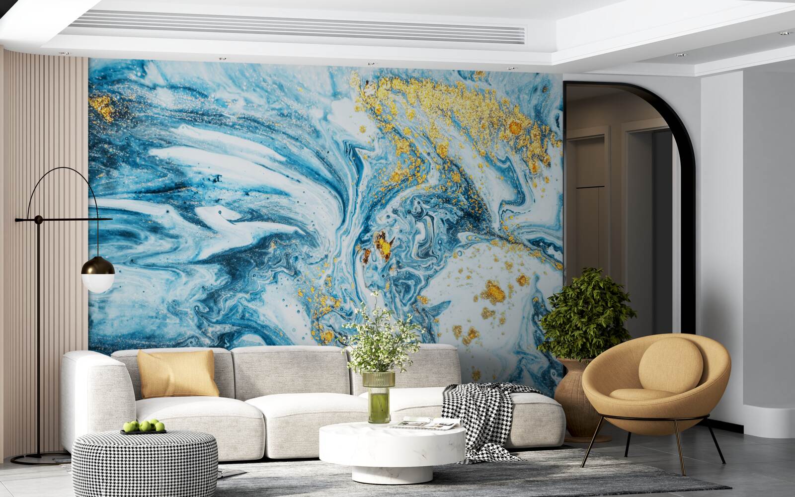 Fototapeta zimne, błotniste wody ze śniegiem