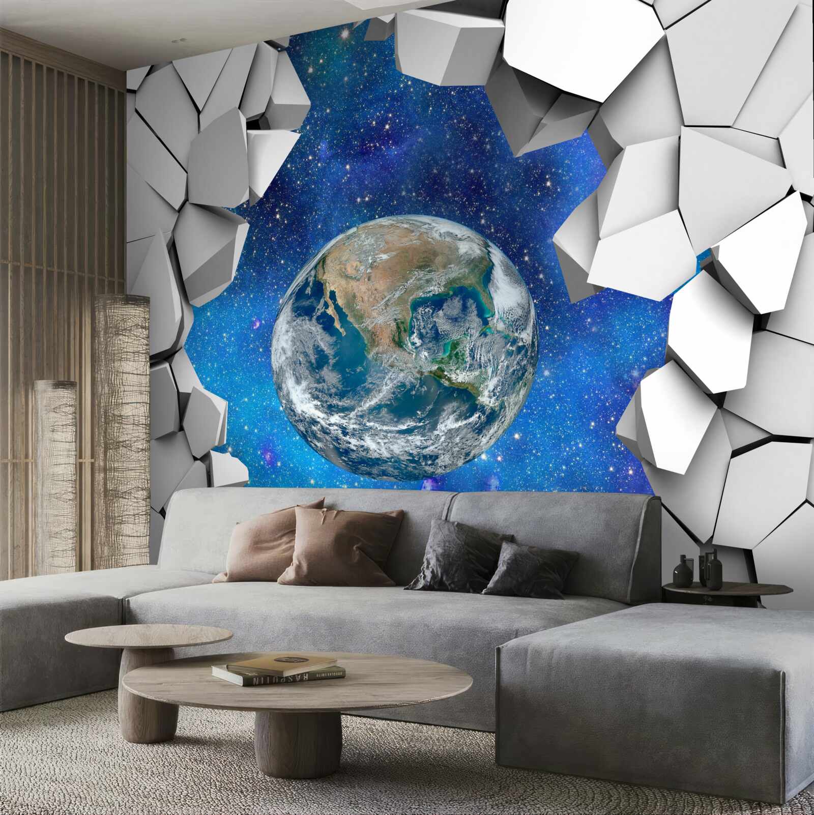 Fototapeta kamienny mur i planeta ziemia