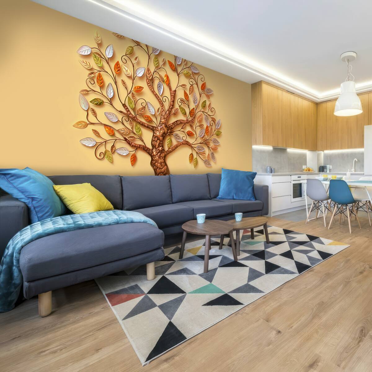 Fototapeta metalowe drewno na brązowym tle