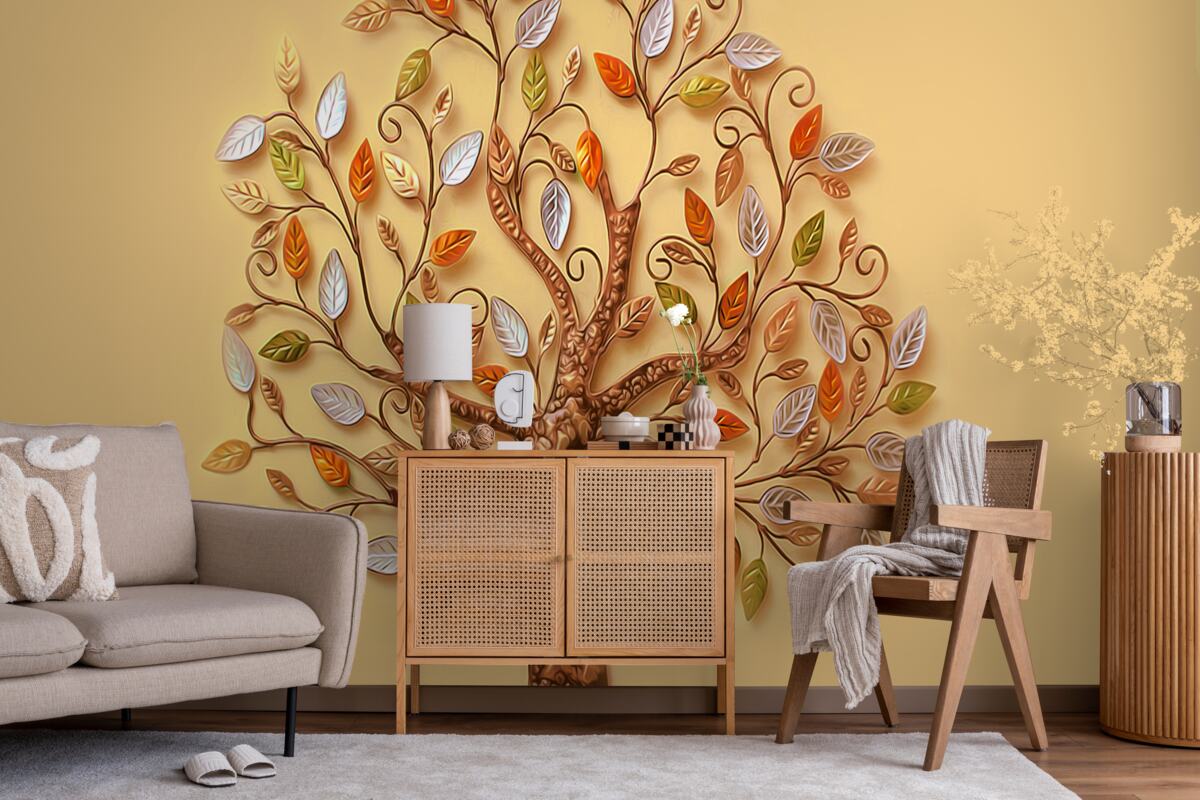 Fototapeta metalowe drewno na brązowym tle