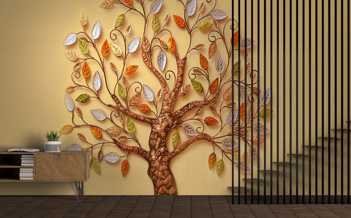 Fototapeta metalowe drewno na brązowym tle