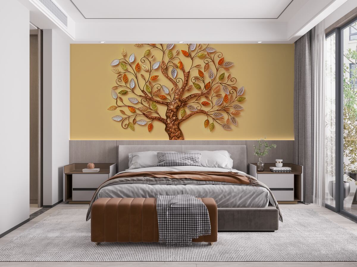 Fototapeta metalowe drewno na brązowym tle