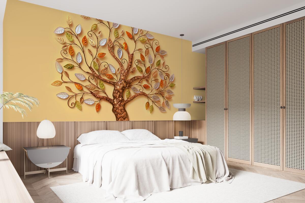 Fototapeta metalowe drewno na brązowym tle