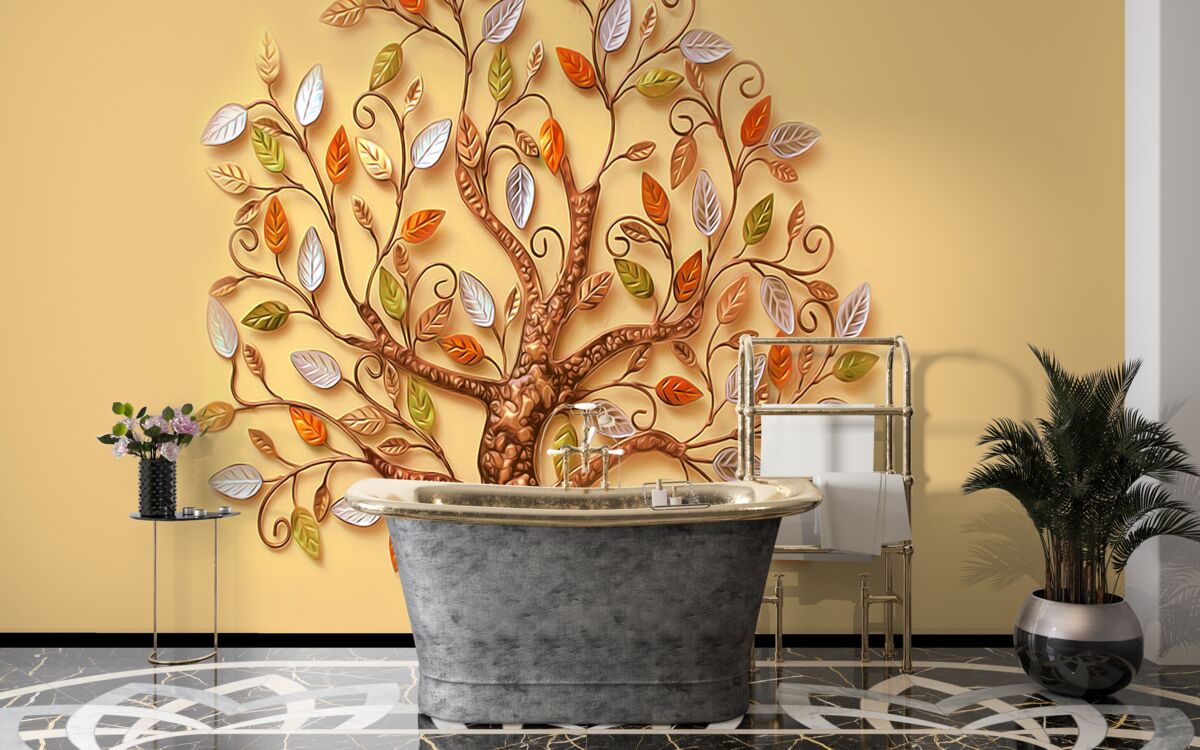 Fototapeta metalowe drewno na brązowym tle