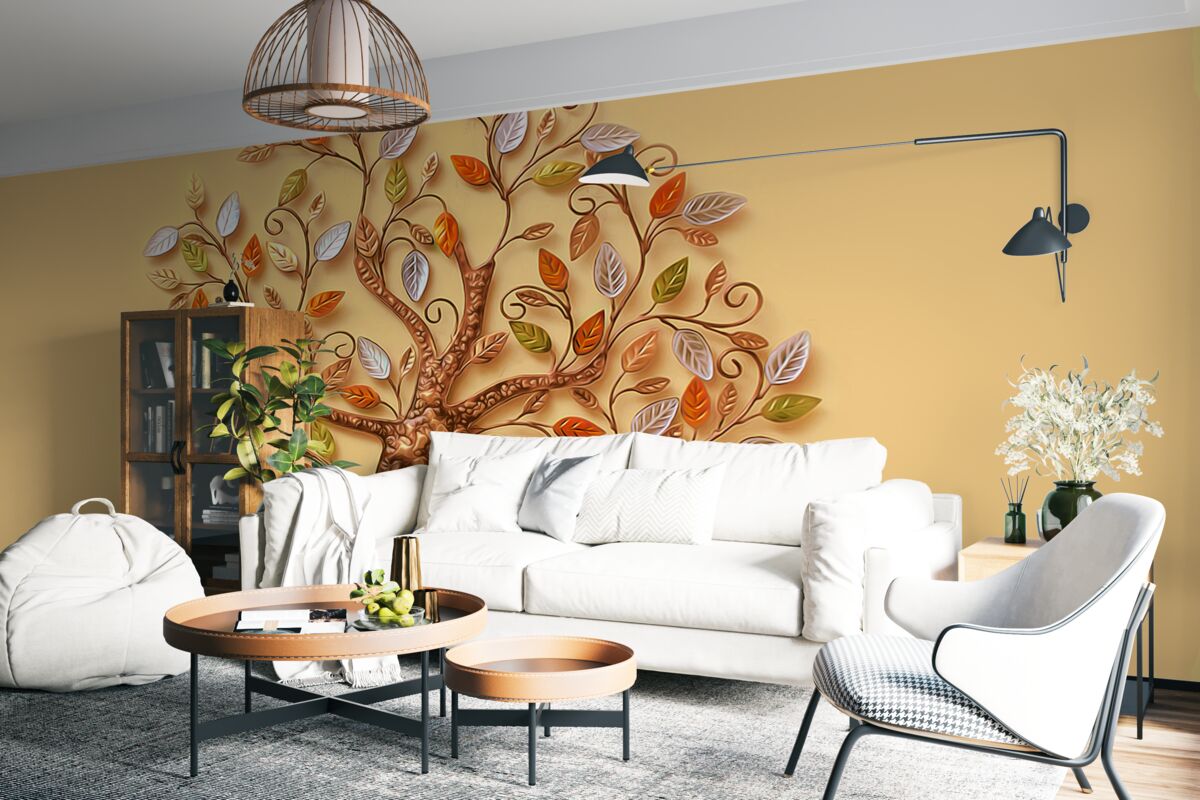 Fototapeta metalowe drewno na brązowym tle