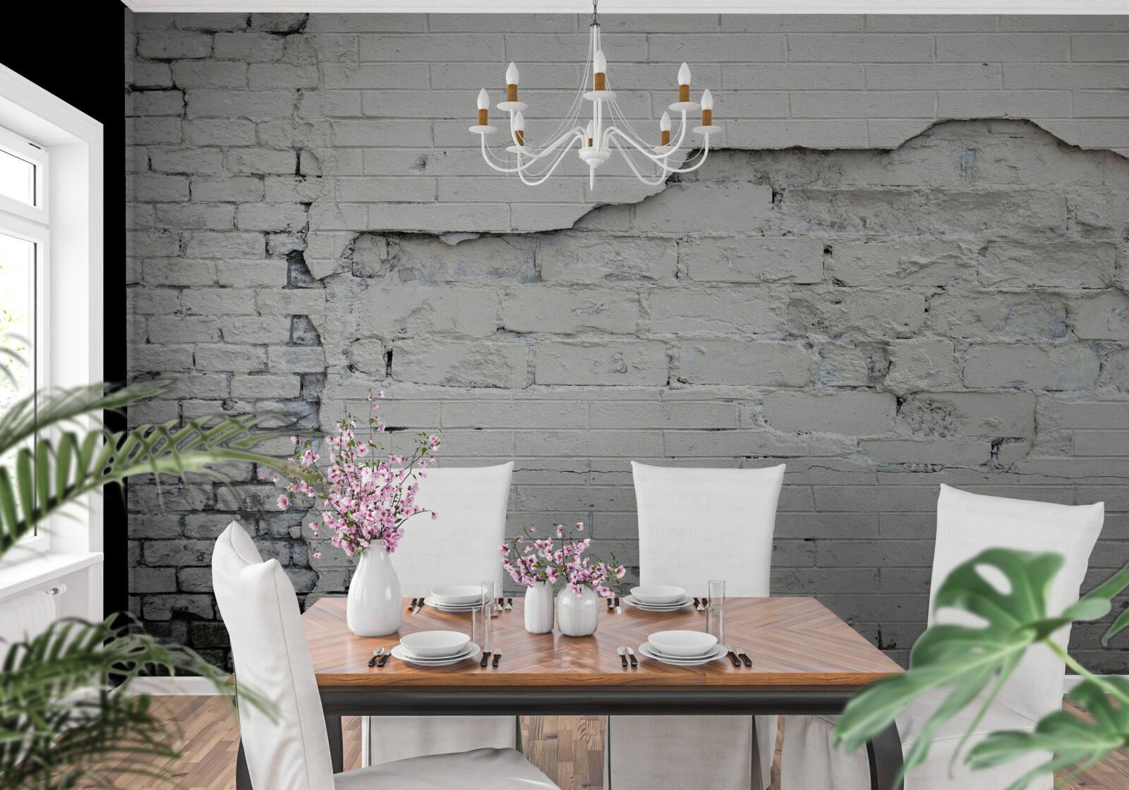 Fototapeta szary mur z kamienia i cegły