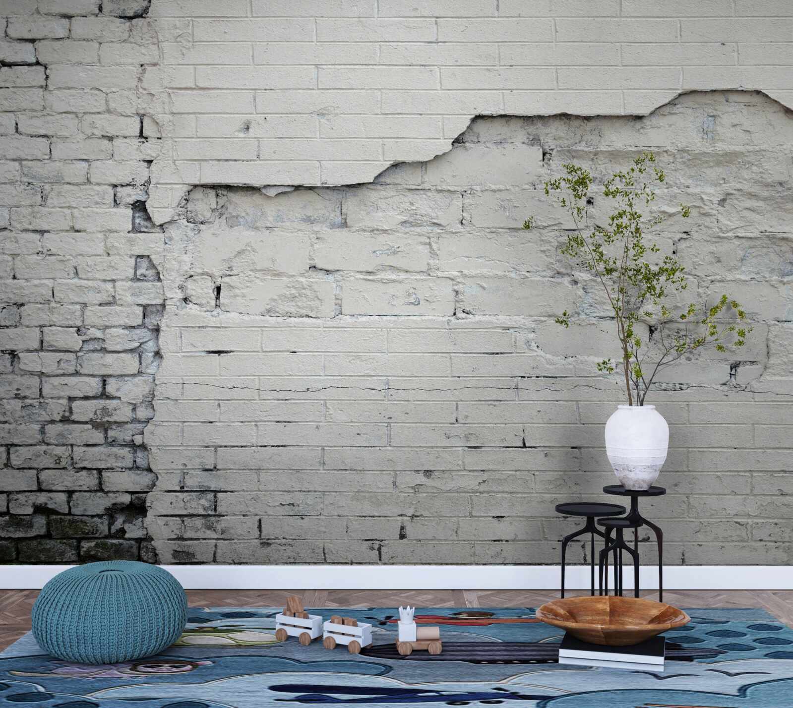 Fototapeta szary mur z kamienia i cegły