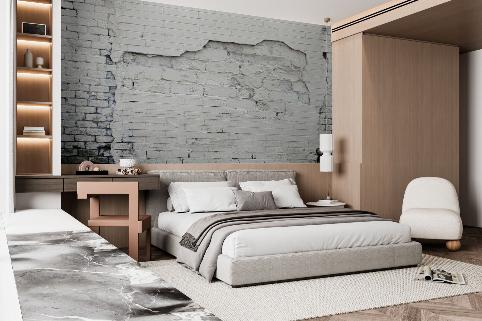 Fototapeta szary mur z kamienia i cegły