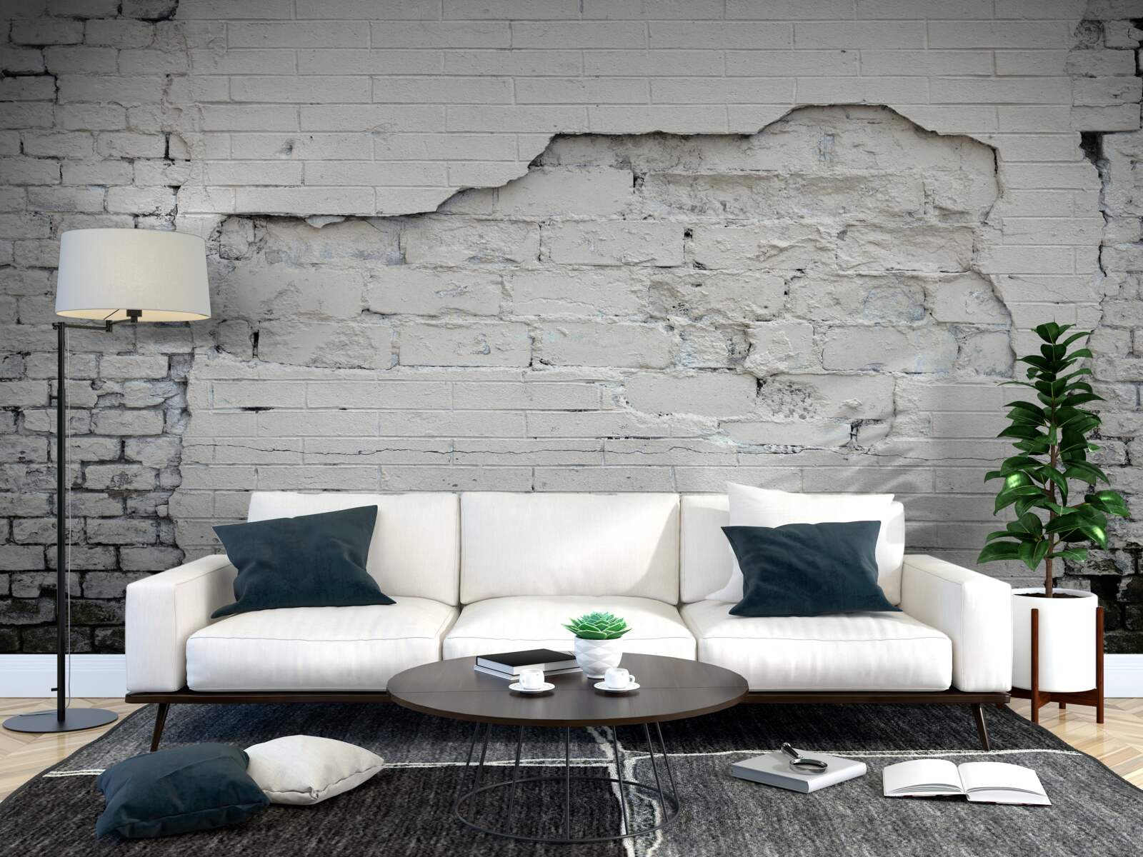 Fototapeta szary mur z kamienia i cegły