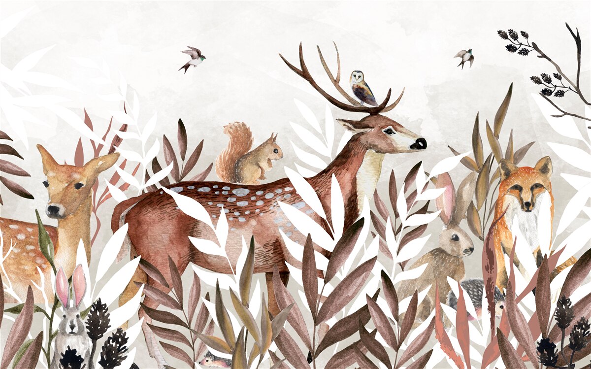 Fototapeta mieszkańcy lasów i rośliny