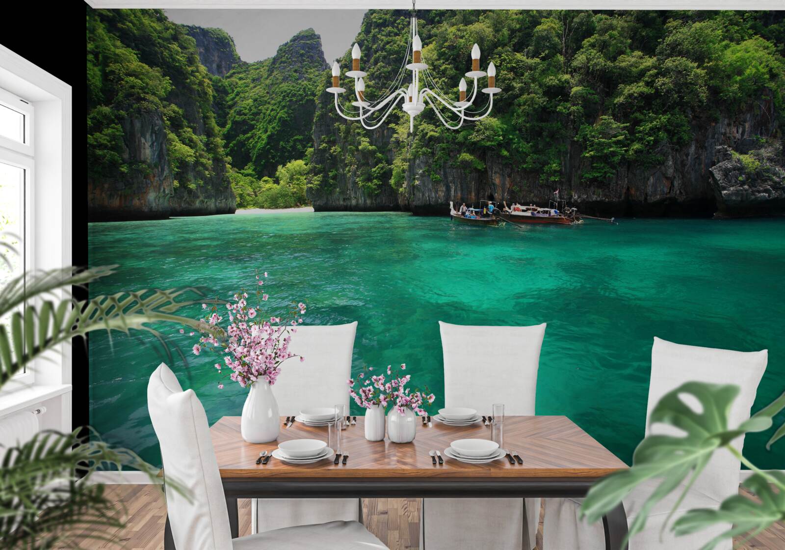 Fototapeta turkusowe wody i szmaragdowe górskie wyspy