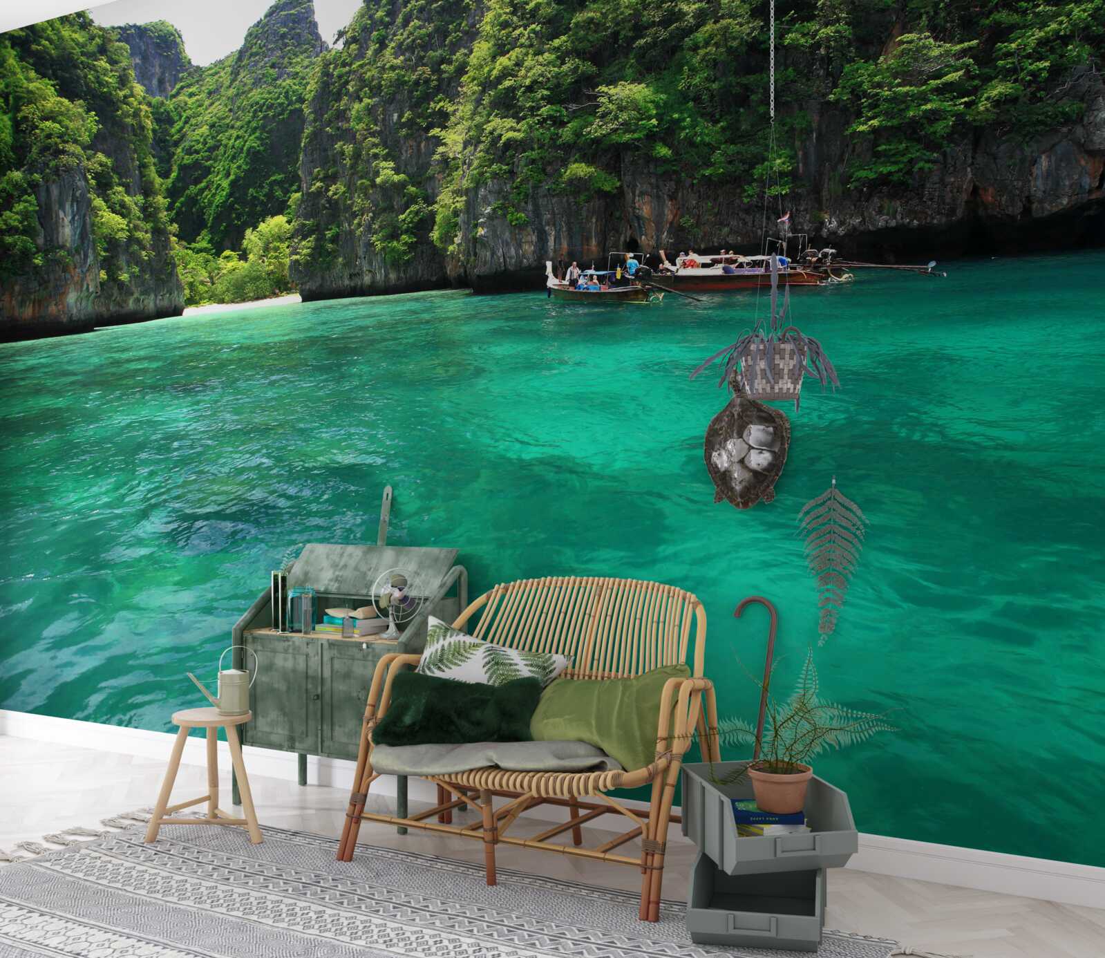 Fototapeta turkusowe wody i szmaragdowe górskie wyspy