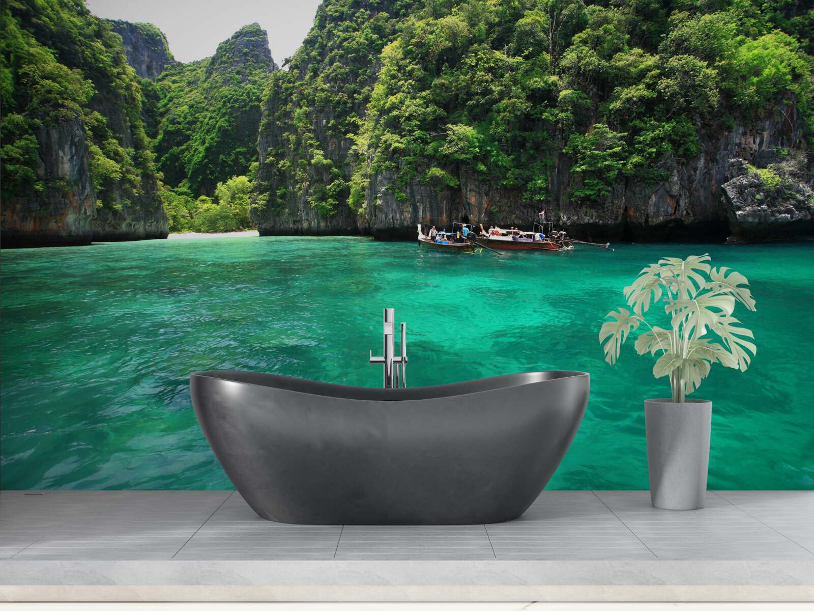 Fototapeta turkusowe wody i szmaragdowe górskie wyspy