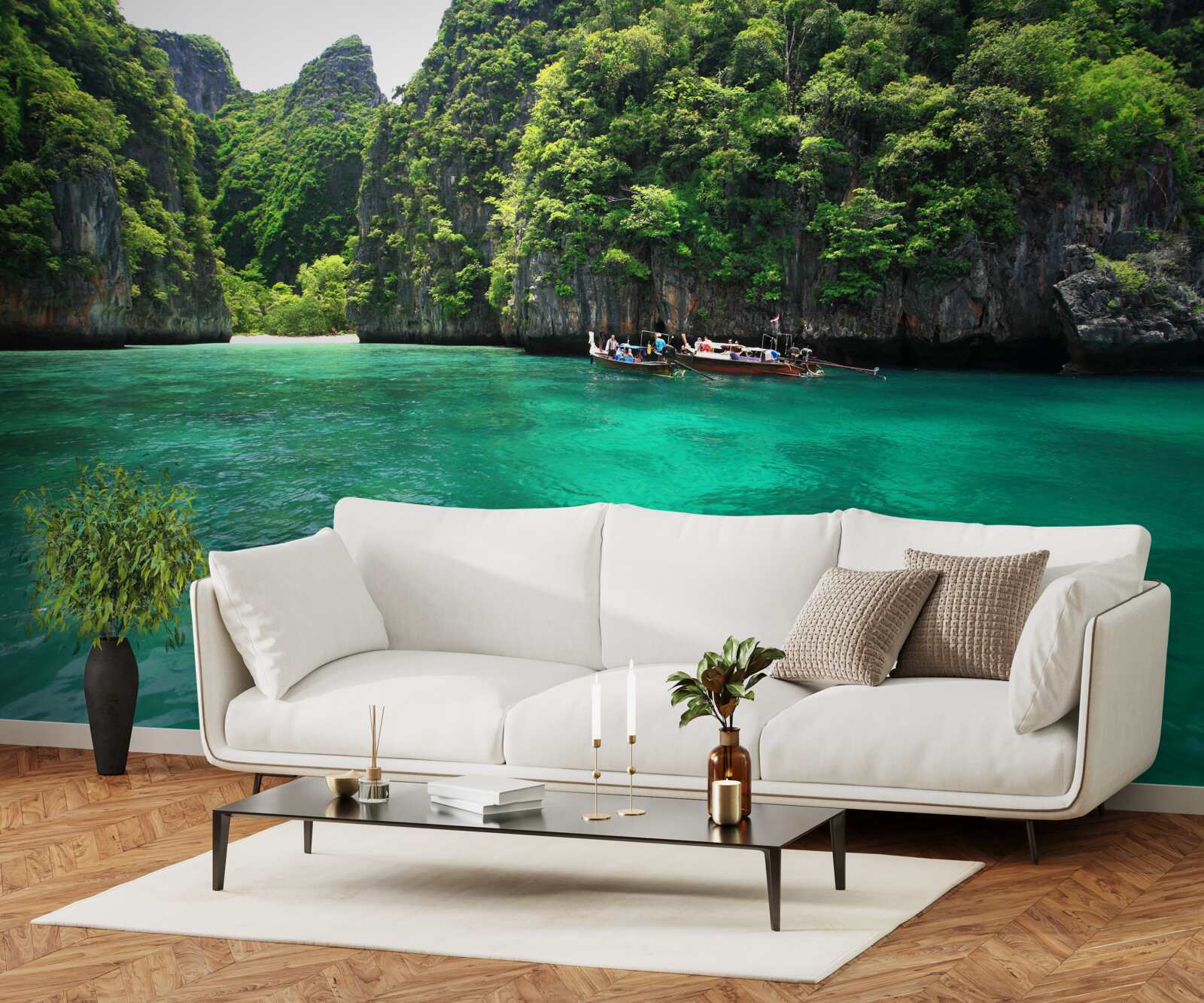 Fototapeta turkusowe wody i szmaragdowe górskie wyspy