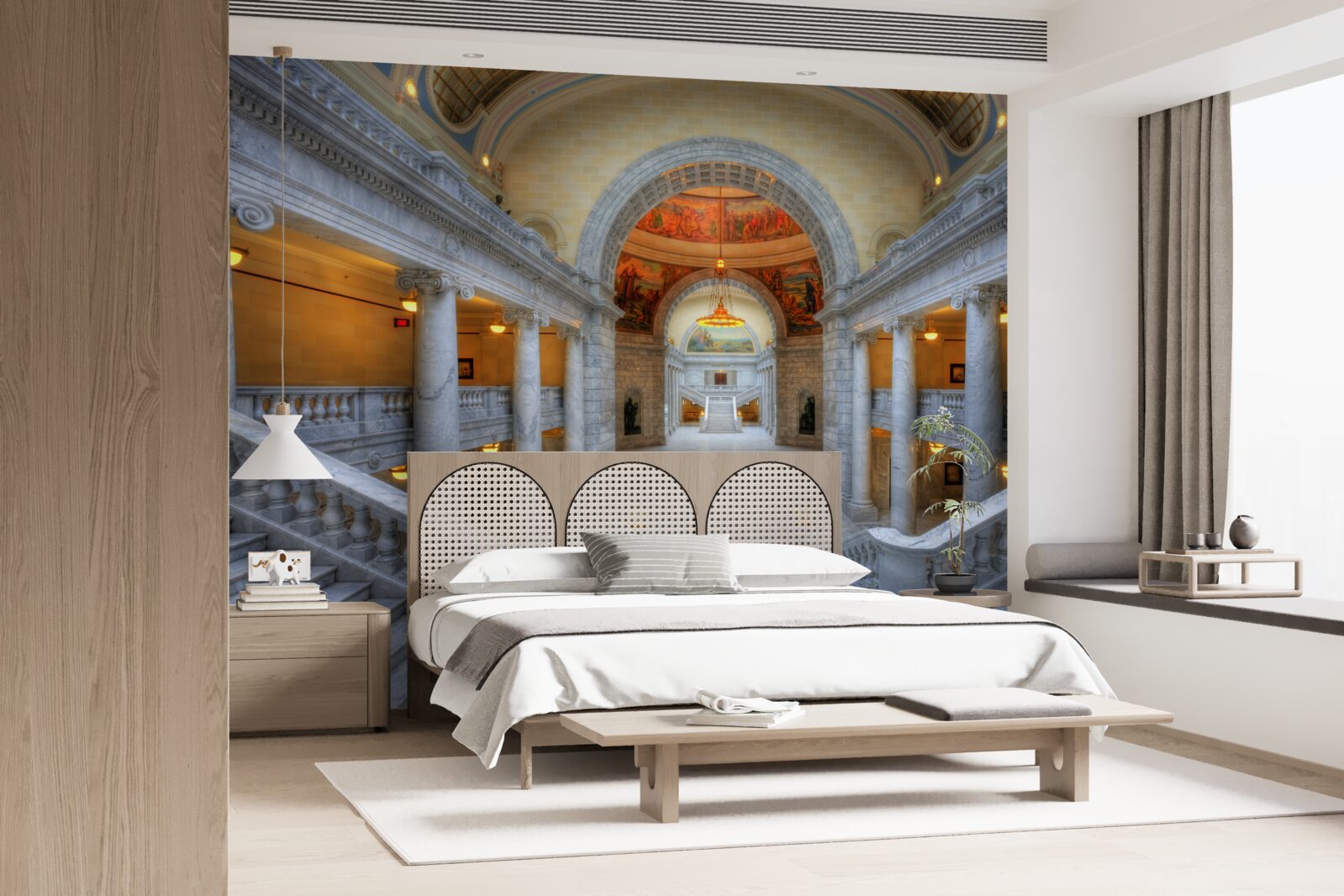 Fototapeta szereg klatek schodowych z łukowymi biegami