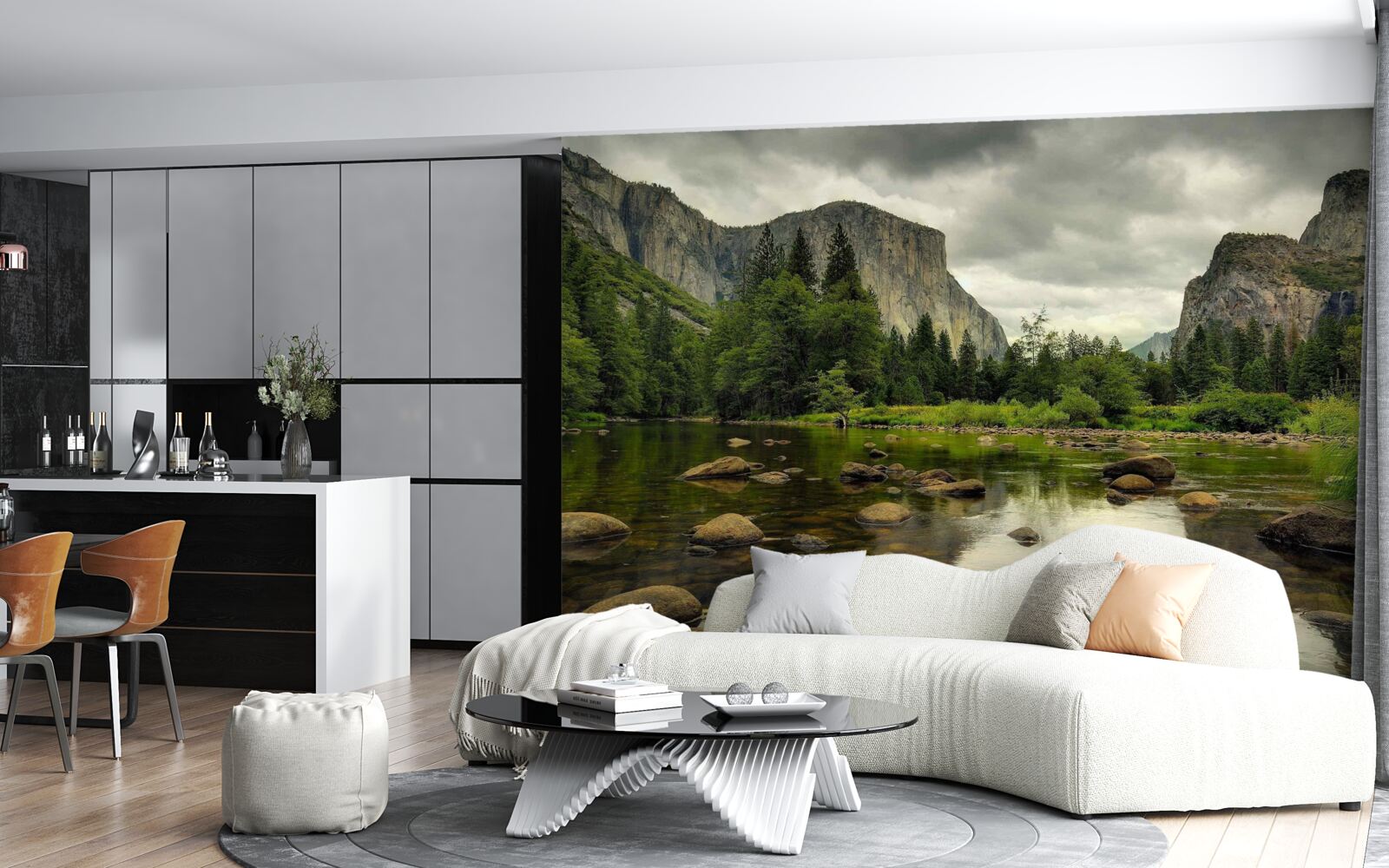 Fototapeta wciąż powierzchnia górskiego jeziora