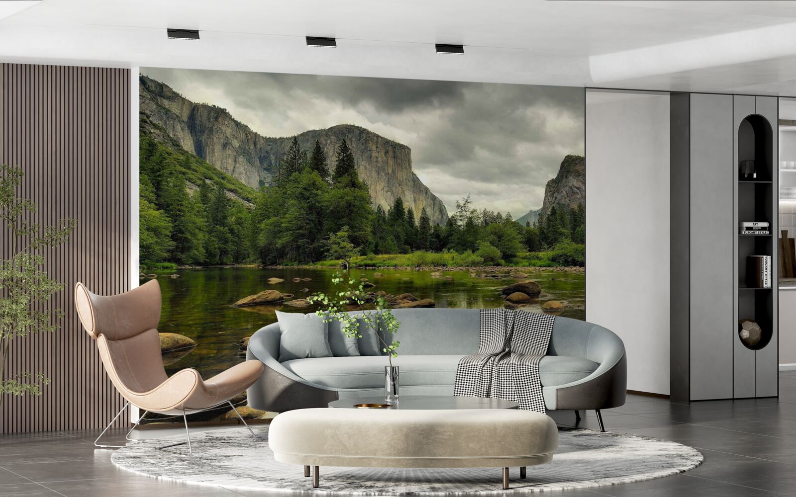 Fototapeta wciąż powierzchnia górskiego jeziora