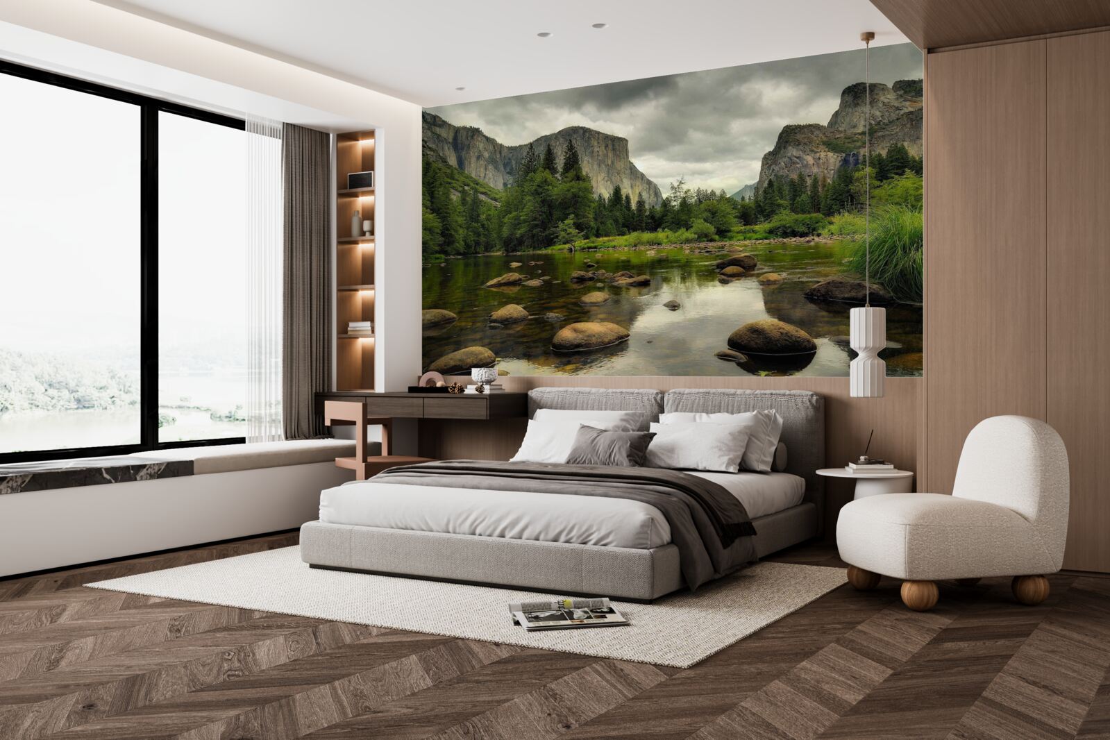 Fototapeta wciąż powierzchnia górskiego jeziora