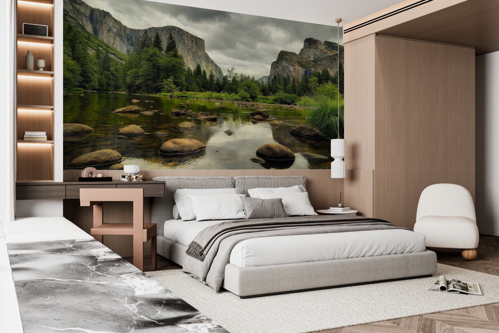 Fototapeta wciąż powierzchnia górskiego jeziora