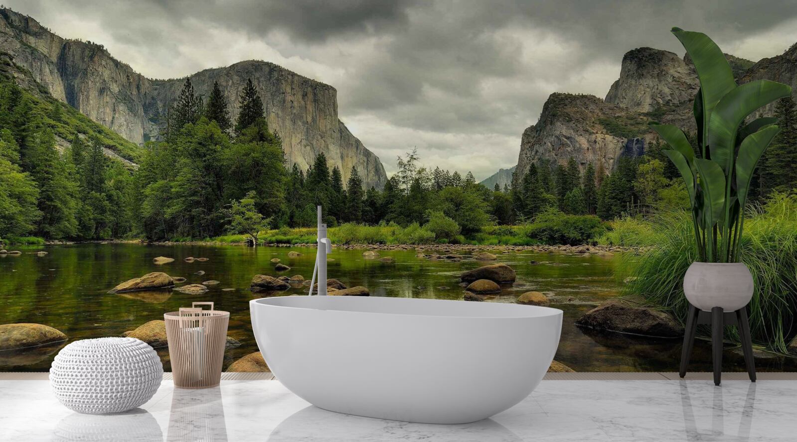 Fototapeta wciąż powierzchnia górskiego jeziora