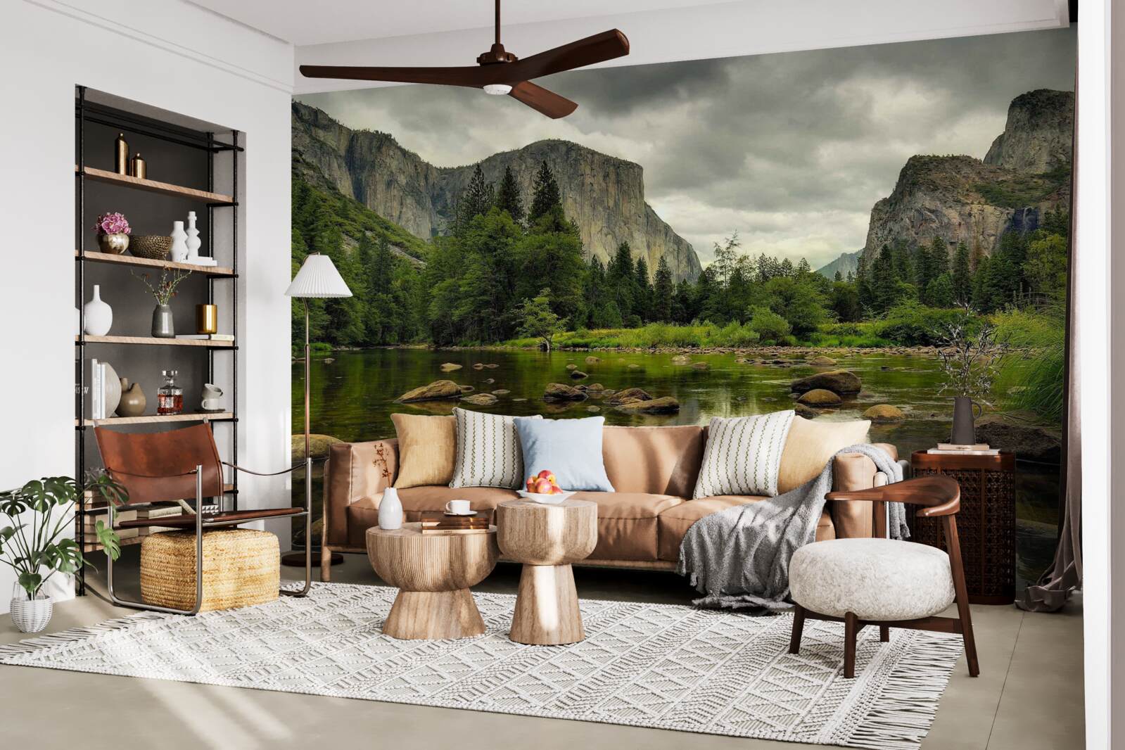 Fototapeta wciąż powierzchnia górskiego jeziora