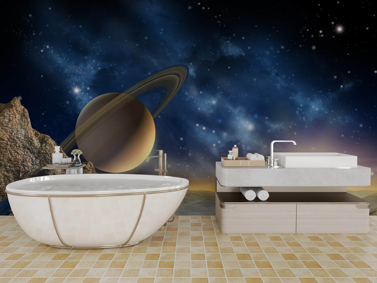 Fototapeta abstrakcja z motywem planetarnym