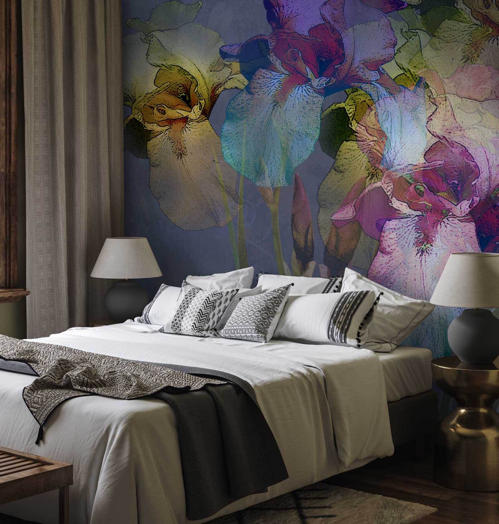 Fototapeta nocna atmosfera wśród tropikalnych liści