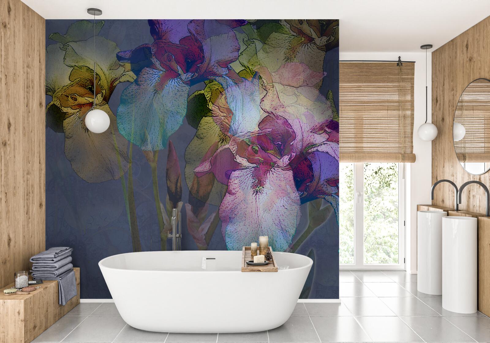 Fototapeta nocna atmosfera wśród tropikalnych liści