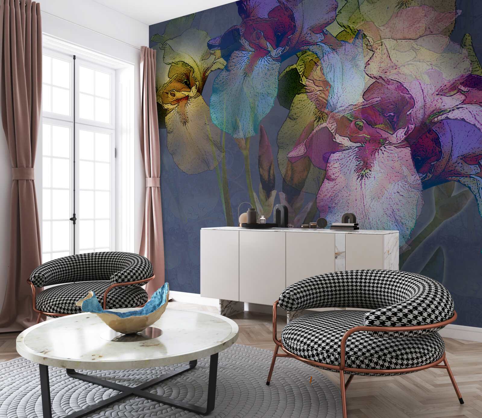 Fototapeta nocna atmosfera wśród tropikalnych liści