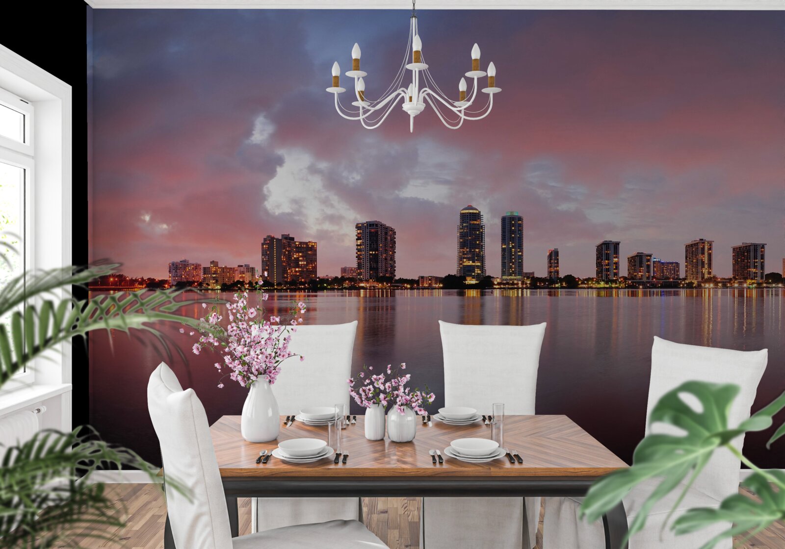 Fototapeta widok na miasto rozłożone na powierzchni wody