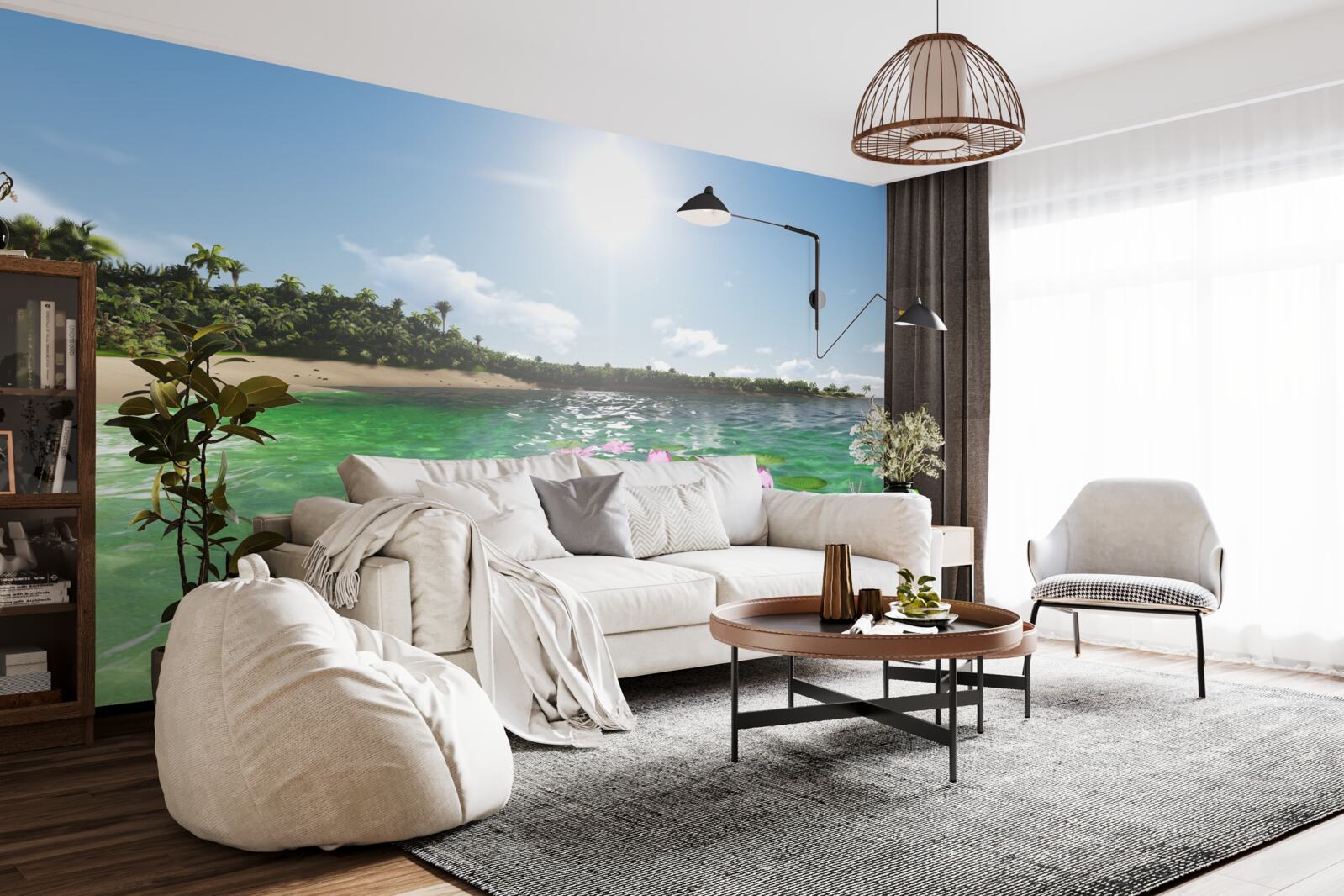 Fototapeta różowe lotosy na powierzchni wody