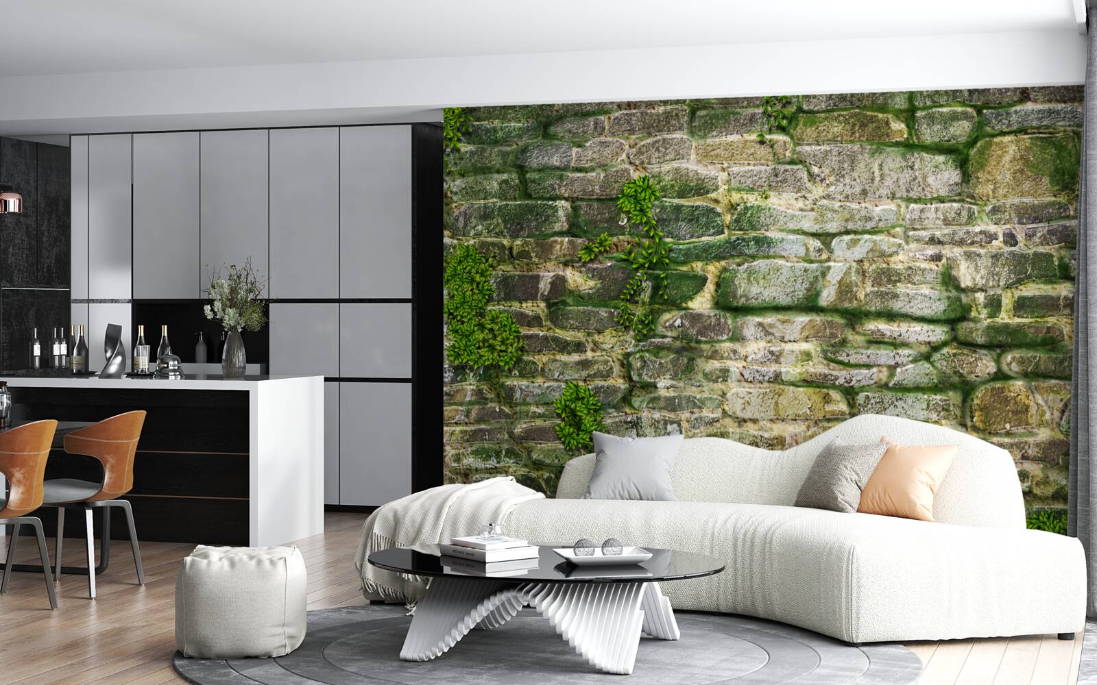 Fototapeta stary kamień pokryty mchem