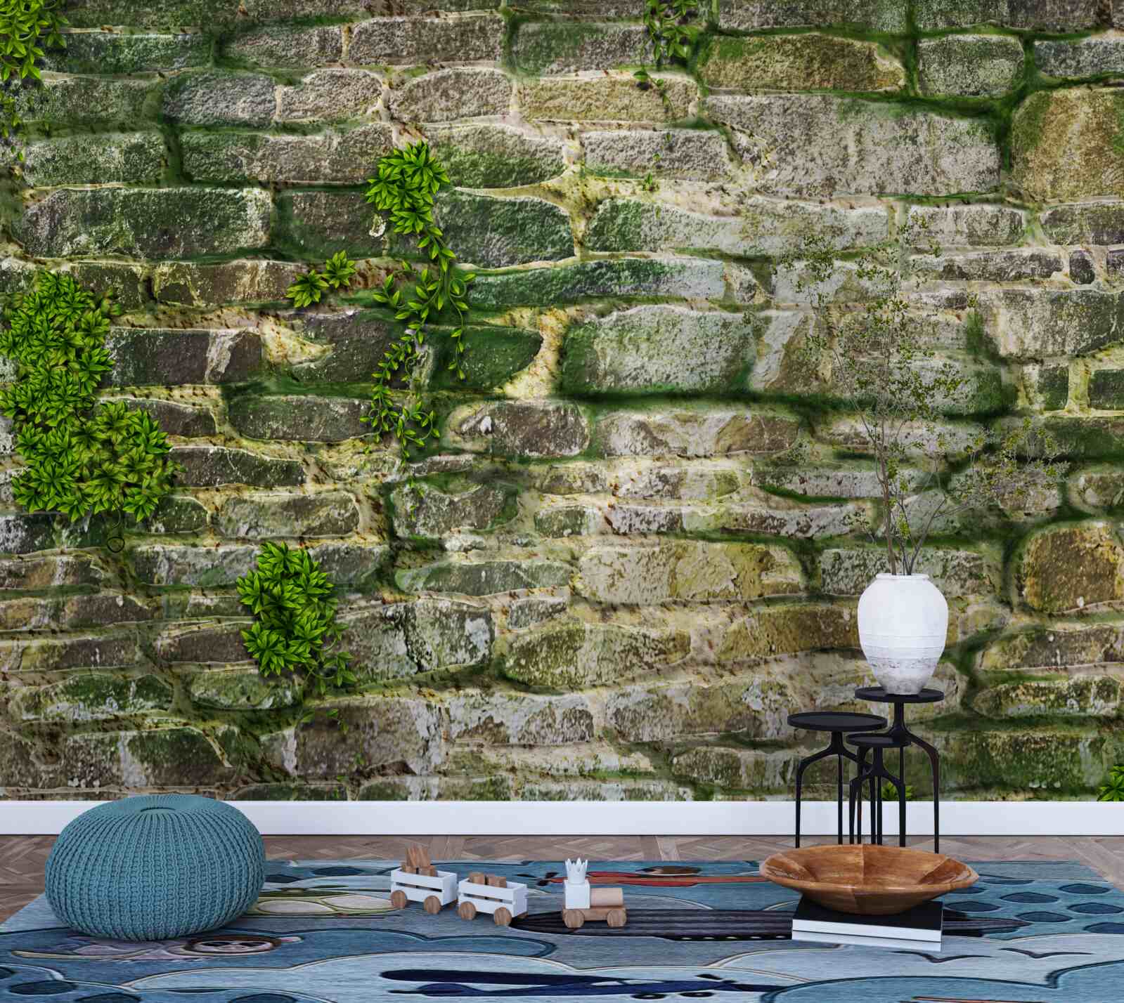 Fototapeta stary kamień pokryty mchem